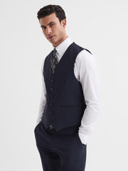 Reiss Suits &amp; Tailoring | Hope Modern Fit Travel Waistcoat Navy - Men