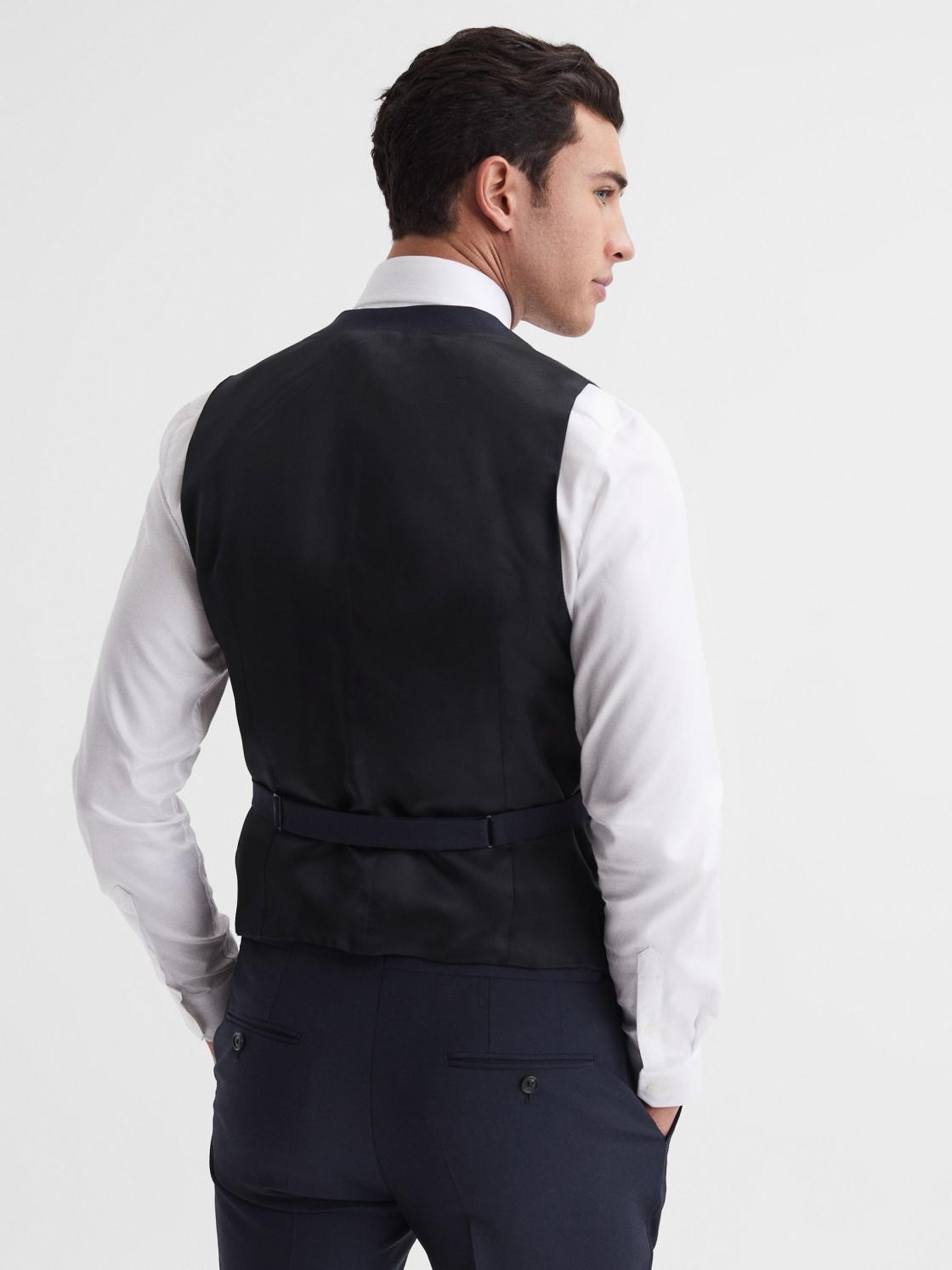 Reiss Suits &amp; Tailoring | Hope Modern Fit Travel Waistcoat Navy - Men