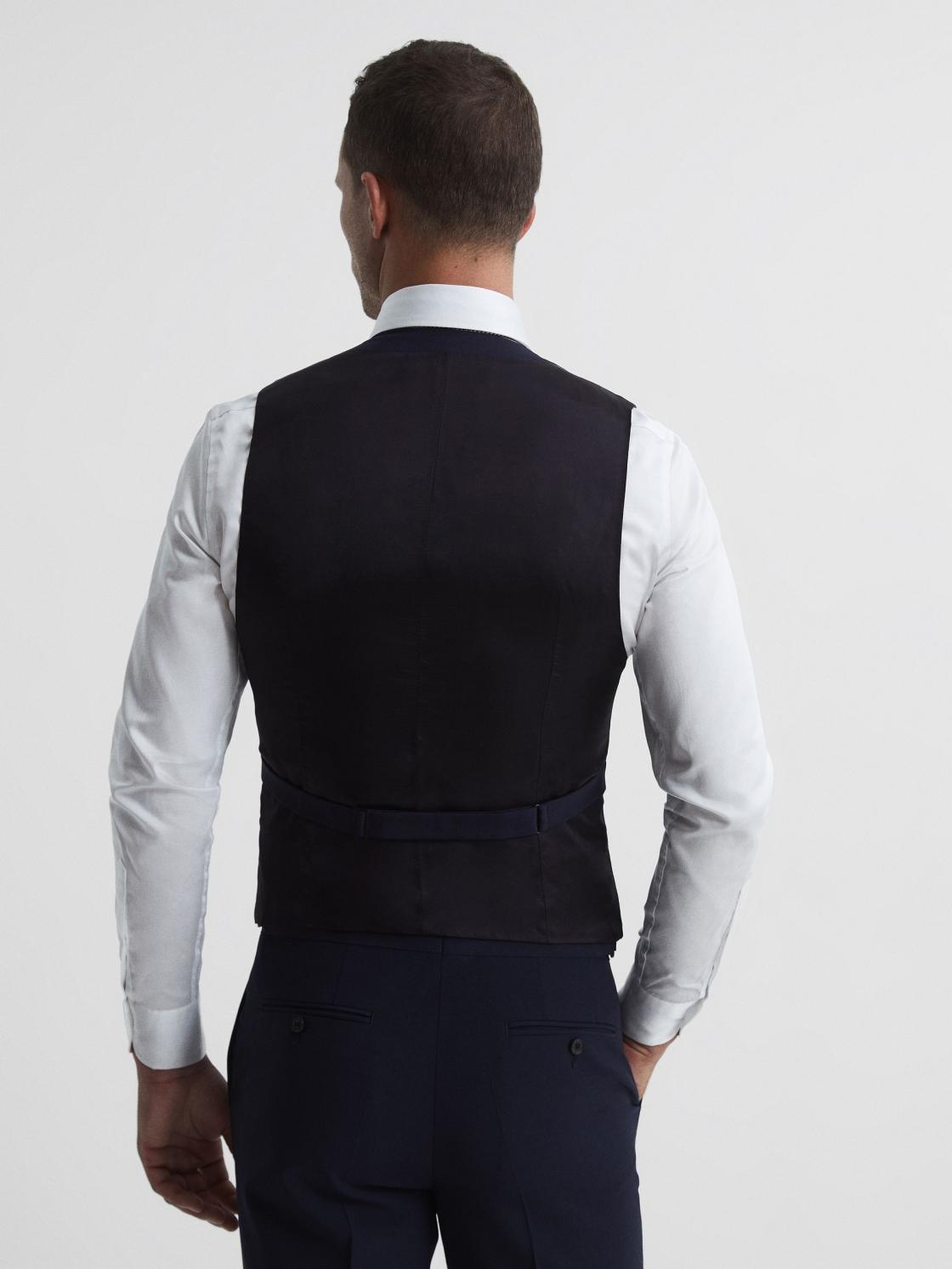 Reiss Suits &amp; Tailoring | Hope Modern Fit Travel Waistcoat Navy - Men