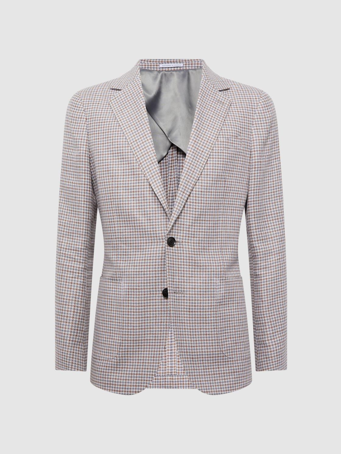 Reiss Suits &amp; Tailoring | Huntington Single Breasted Cotton-Linen Blazer Stone - Men
