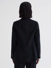 Reiss Suits &amp; Tailoring | Iria Double Breasted Wool Blend Blazer Navy - Women