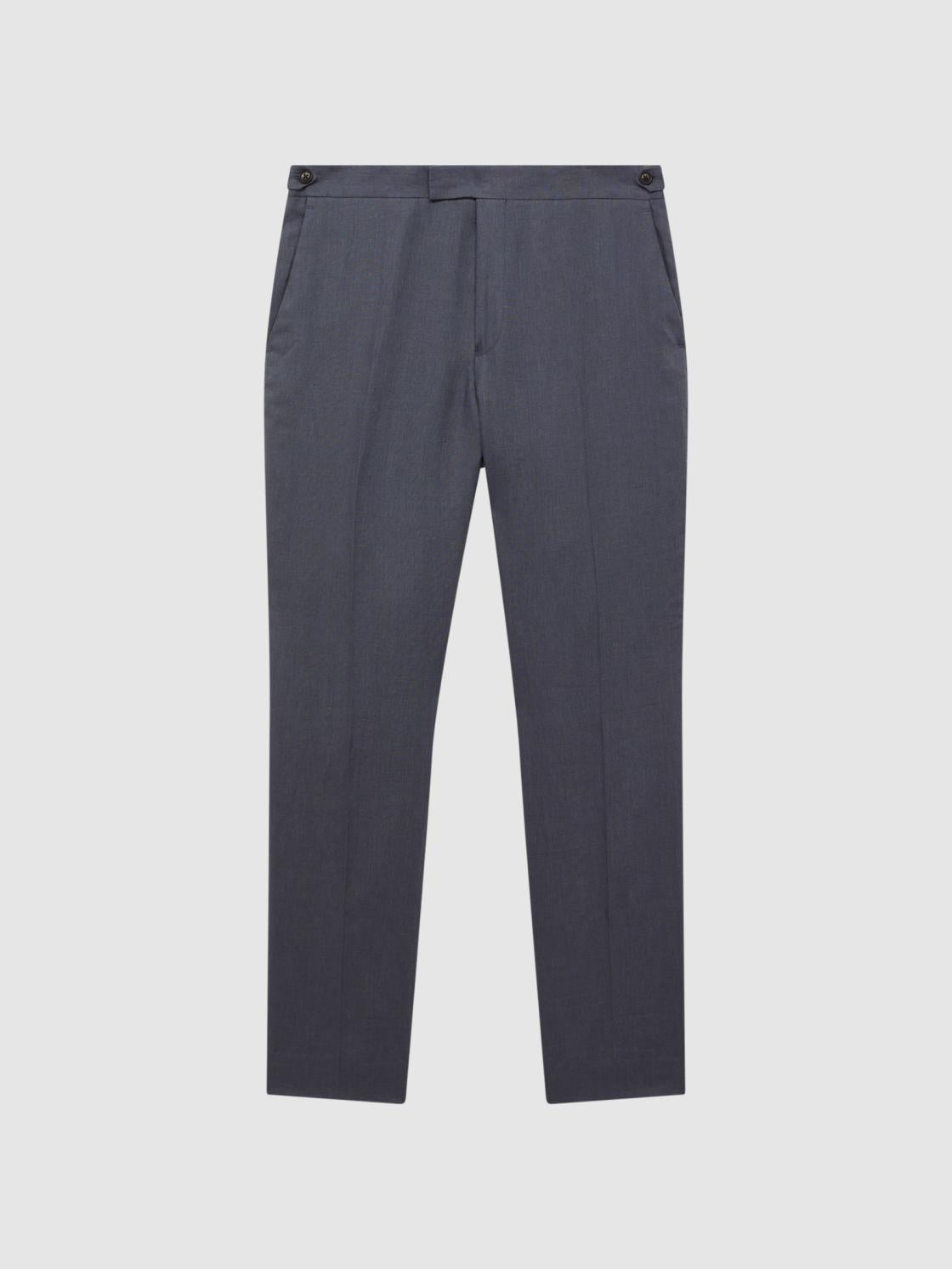 Reiss Suits &amp; Tailoring | Kin Linen Formal Trousers Airforce Blue - Men