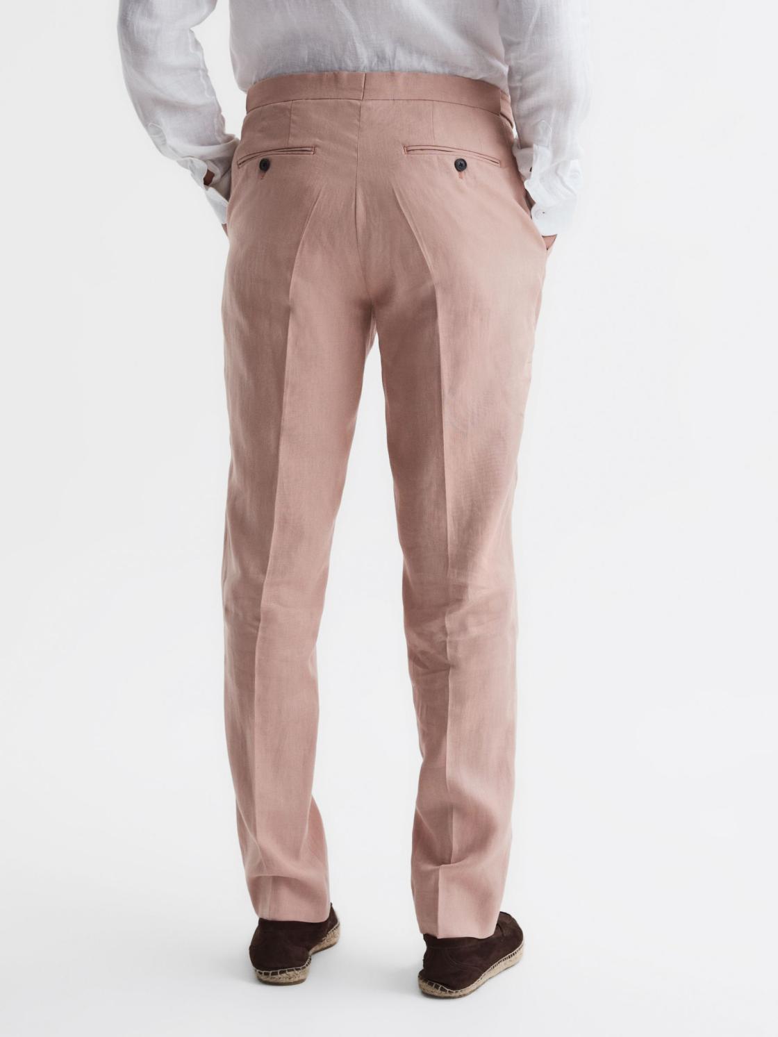 Reiss Suits &amp; Tailoring | Kin Linen Formal Trousers Airforce Blue - Men