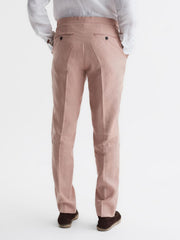 Reiss Suits &amp; Tailoring | Kin Linen Formal Trousers Airforce Blue - Men