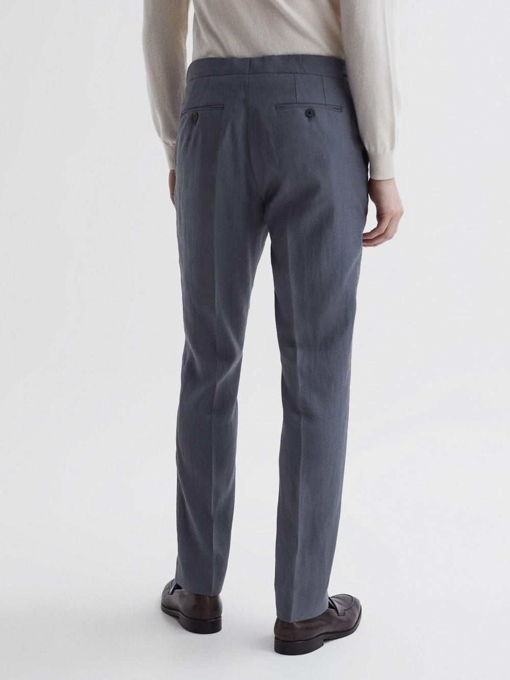 Reiss Suits &amp; Tailoring | Kin Linen Formal Trousers Airforce Blue - Men