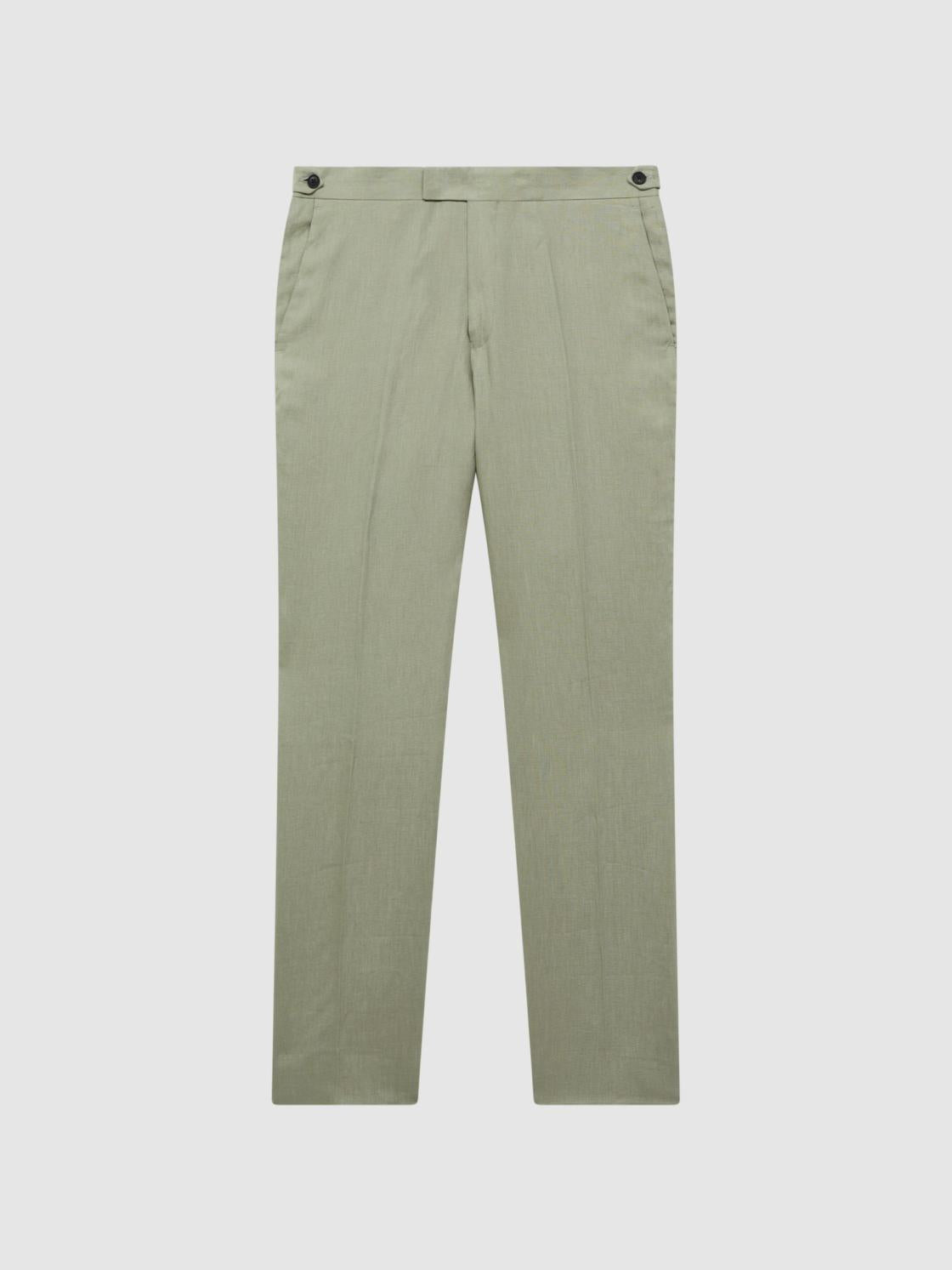 Reiss Suits &amp; Tailoring | Kin Linen Formal Trousers Apple - Men
