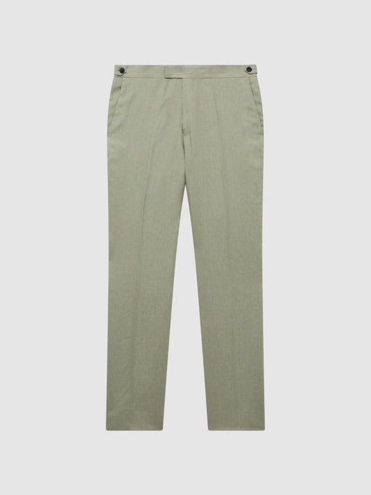 Reiss Suits &amp; Tailoring | Kin Linen Formal Trousers Apple - Men