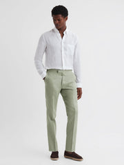 Reiss Suits &amp; Tailoring | Kin Linen Formal Trousers Apple - Men