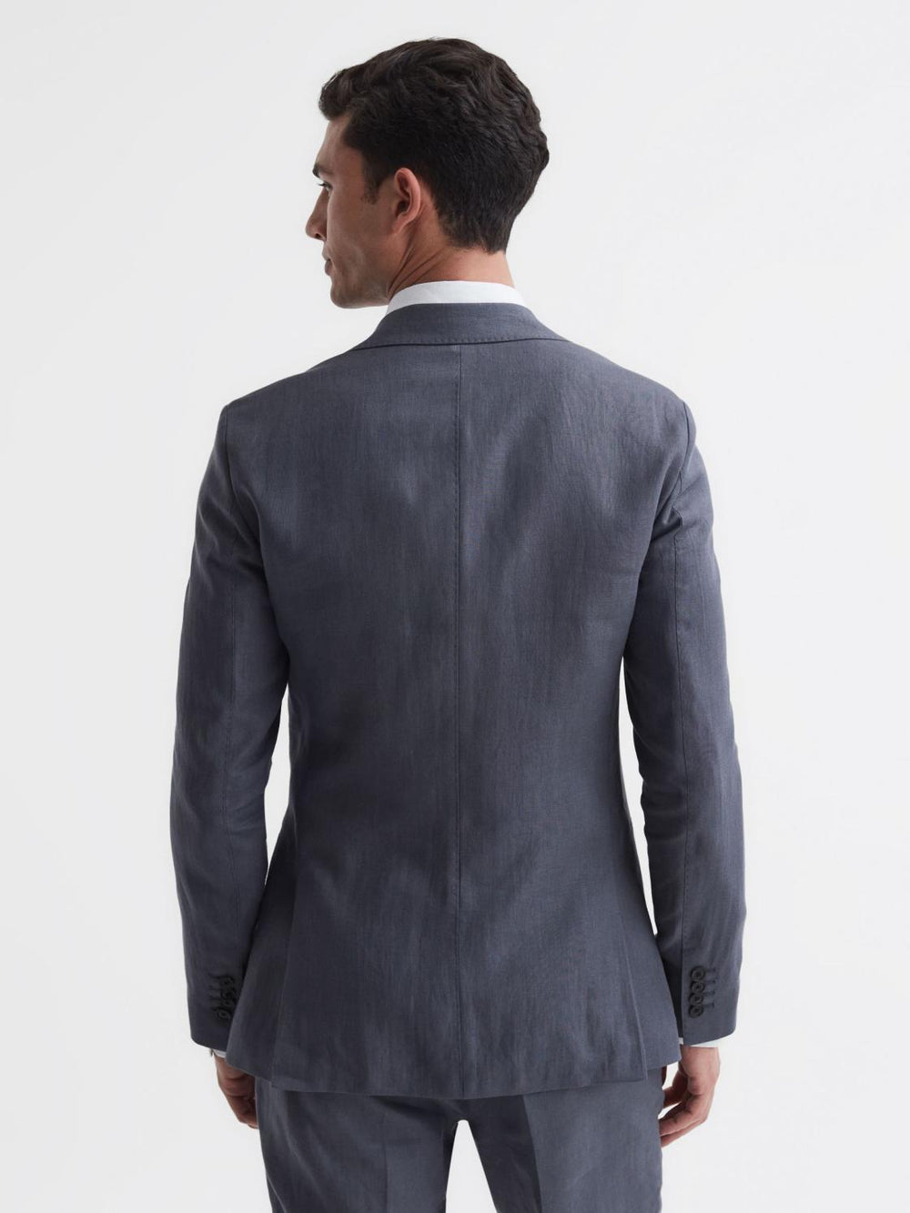 Reiss Suits &amp; Tailoring | Kin Slim Fit Single Breasted Linen Blazer Airforce Blue - Men