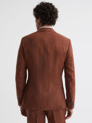 Reiss Suits &amp; Tailoring | Kin Slim Fit Single Breasted Linen Blazer Airforce Blue - Men