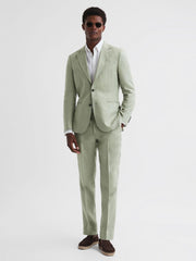Reiss Suits &amp; Tailoring | Kin Slim Fit Single Breasted Linen Blazer Apple - Men