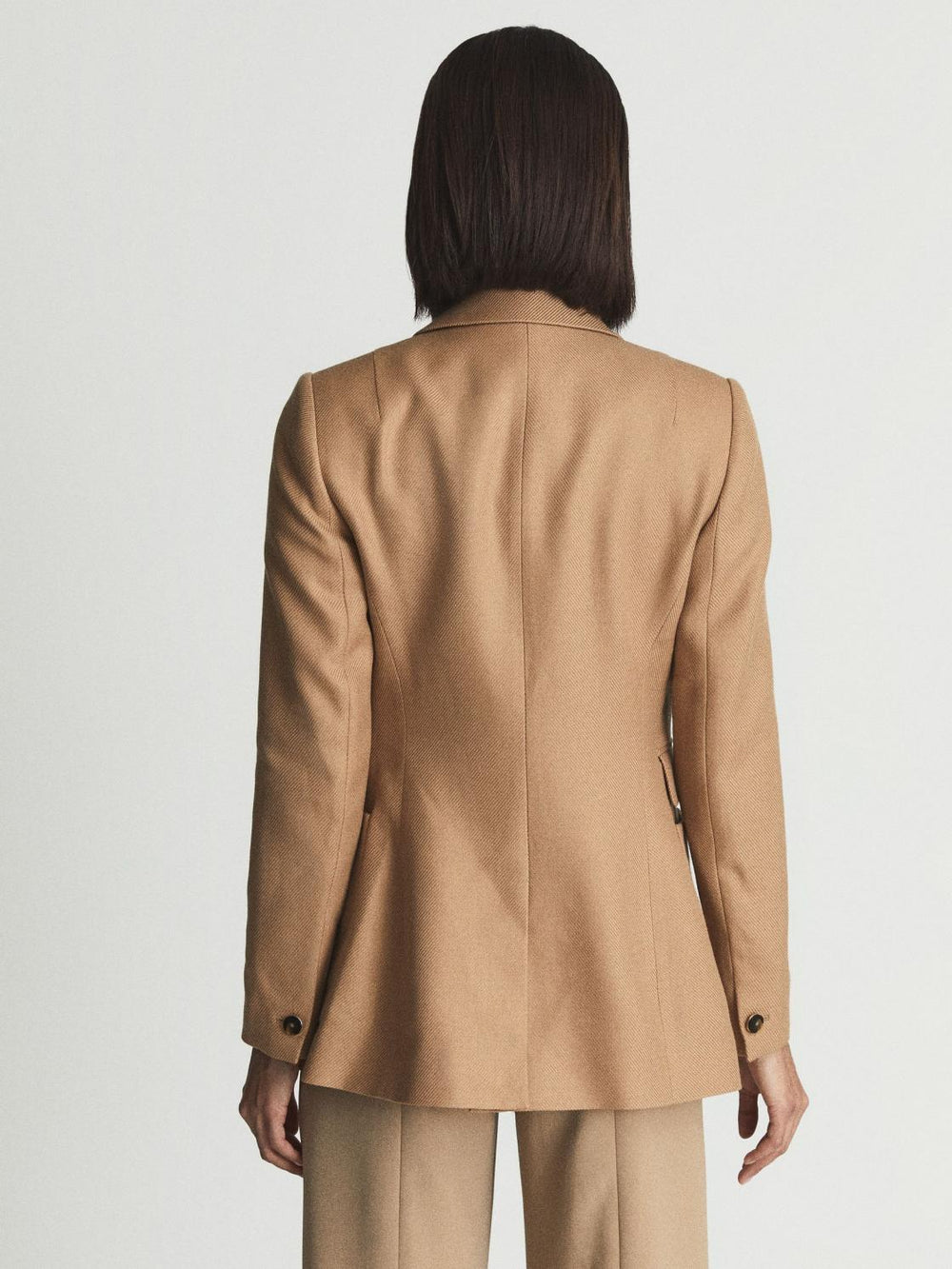 Reiss Suits &amp; Tailoring | Larsson Double Breasted Twill Blazer Camel - Women