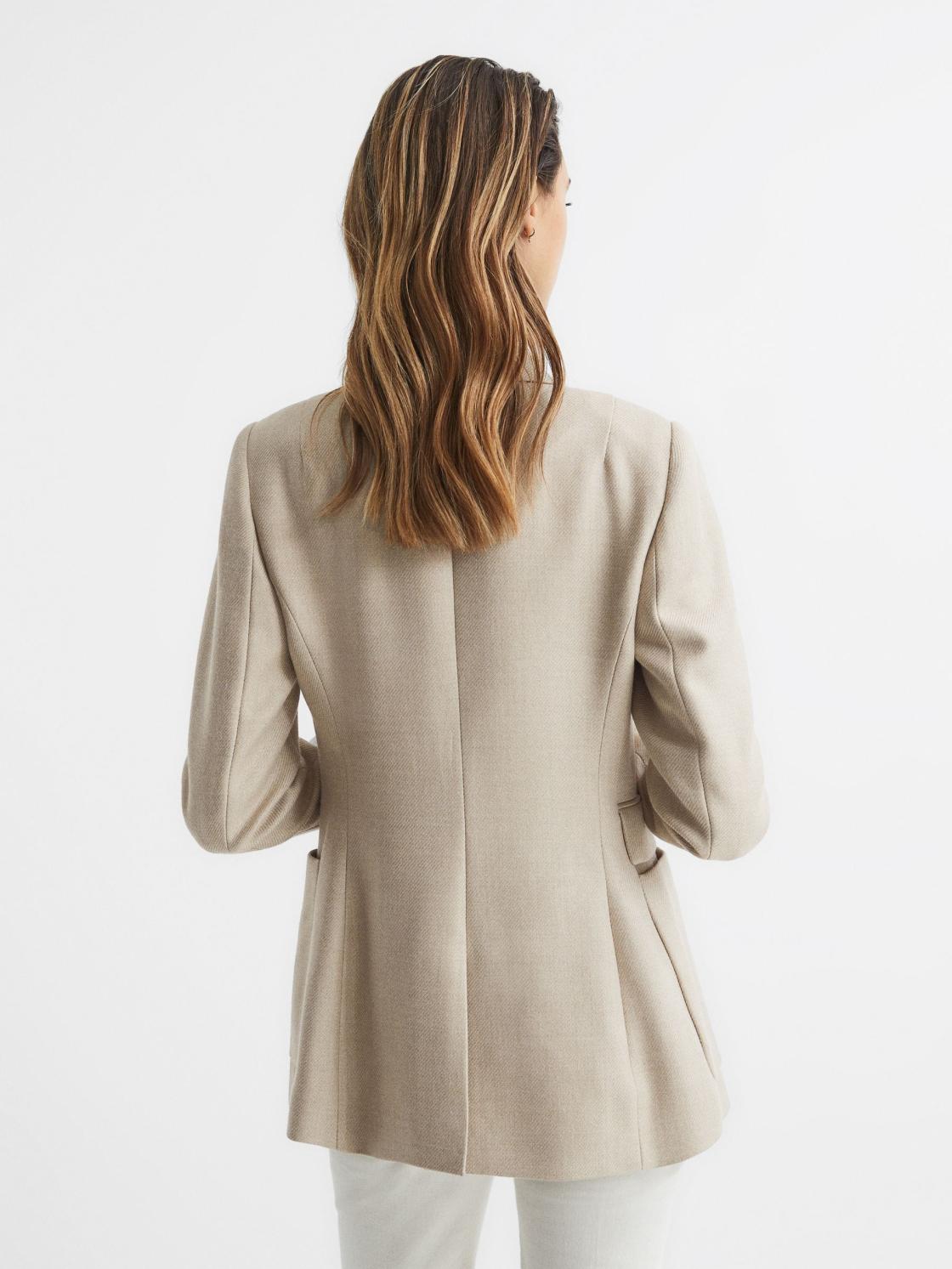 Reiss Suits &amp; Tailoring | Larsson Double Breasted Twill Blazer Camel - Women