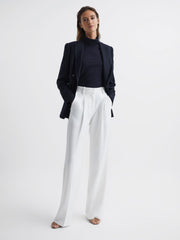 Reiss Suits &amp; Tailoring | Larsson Double Breasted Twill Blazer Navy - Women