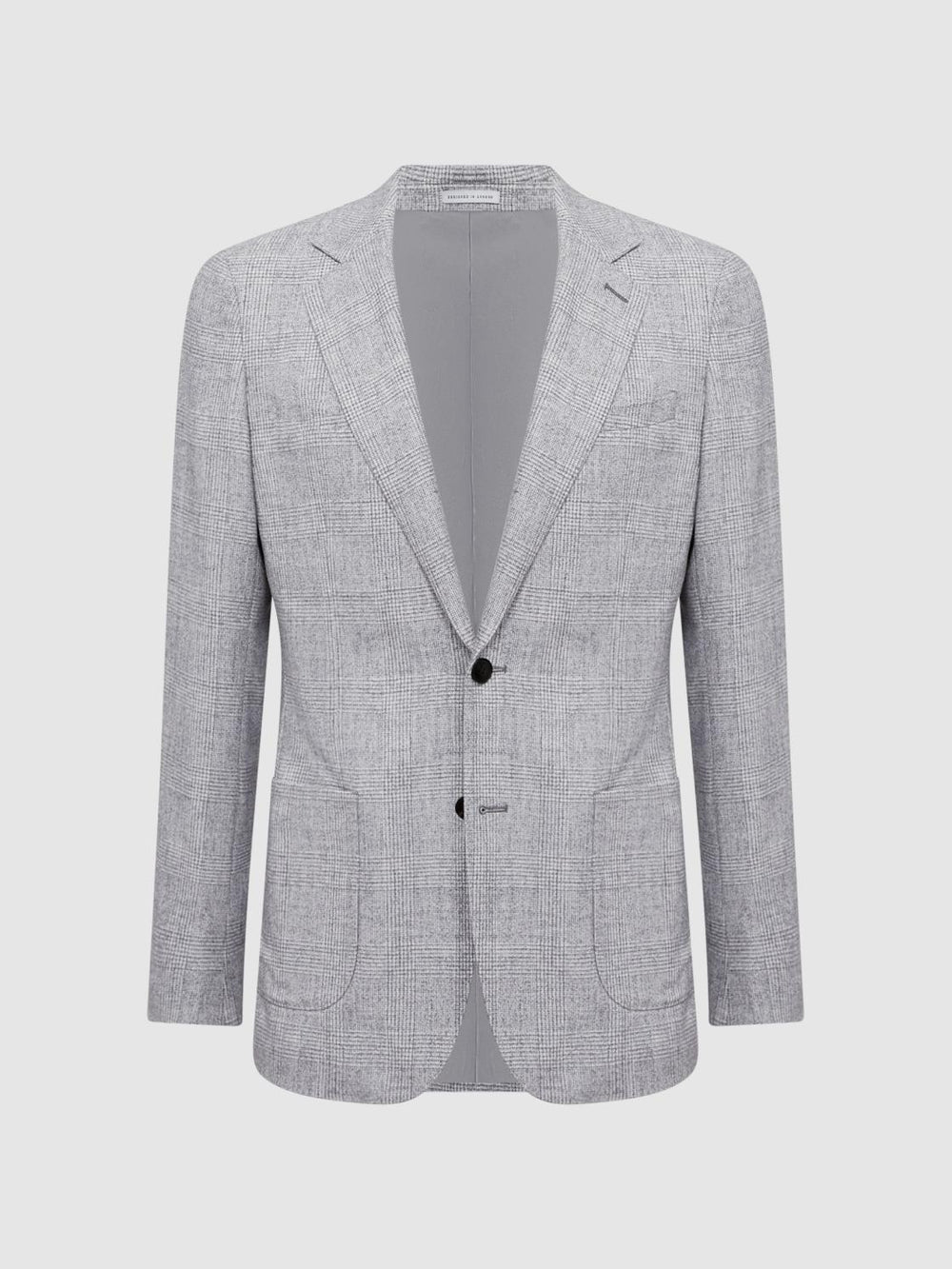Reiss Suits &amp; Tailoring | Lindhurst Single Breasted Check Blazer Grey - Men