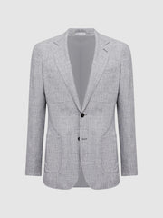 Reiss Suits &amp; Tailoring | Lindhurst Single Breasted Check Blazer Grey - Men