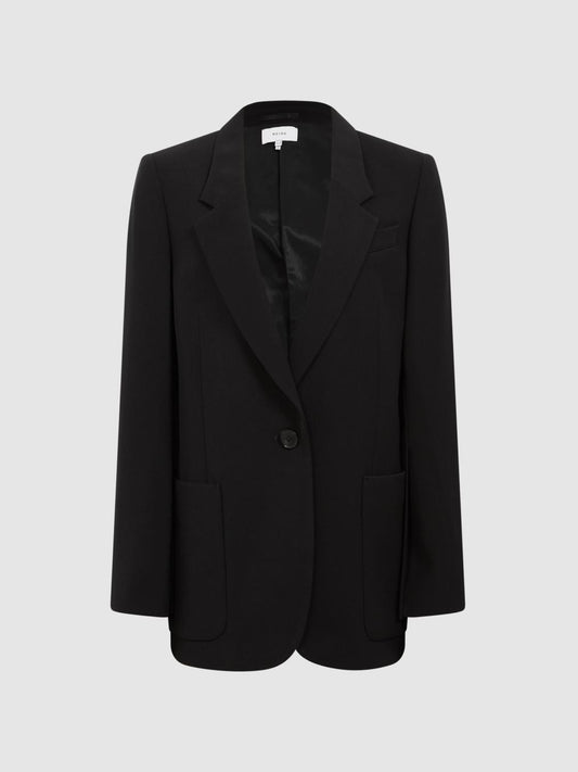Reiss Suits &amp; Tailoring | Maia Single Breasted Split Sleeve Tailored Fit Blazer Black - Women