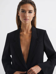 Reiss Suits &amp; Tailoring | Maia Single Breasted Split Sleeve Tailored Fit Blazer Black - Women