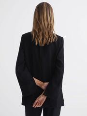 Reiss Suits &amp; Tailoring | Maia Single Breasted Split Sleeve Tailored Fit Blazer Black - Women
