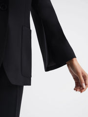 Reiss Suits &amp; Tailoring | Maia Single Breasted Split Sleeve Tailored Fit Blazer Black - Women