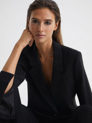 Reiss Suits &amp; Tailoring | Maia Single Breasted Split Sleeve Tailored Fit Blazer Black - Women