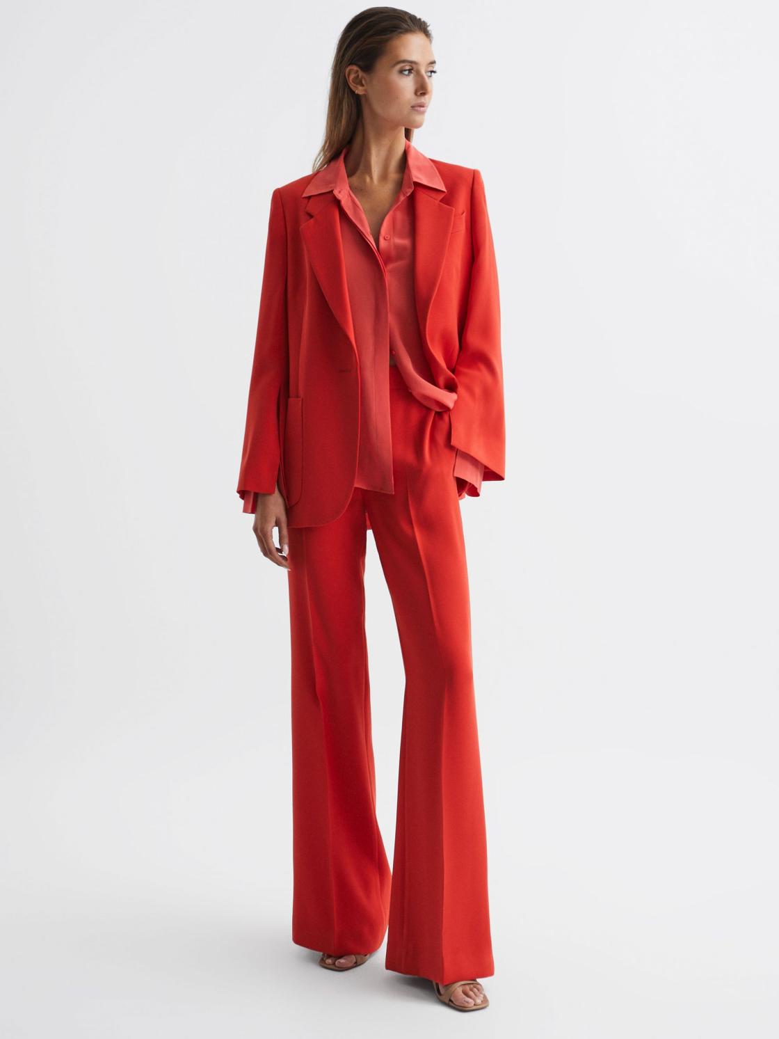 Reiss Suits &amp; Tailoring | Maia Single Breasted Split Sleeve Tailored Fit Blazer Coral - Women