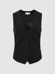 Reiss Suits &amp; Tailoring | Margeaux Tailored Fit Waistcoat Black - Women