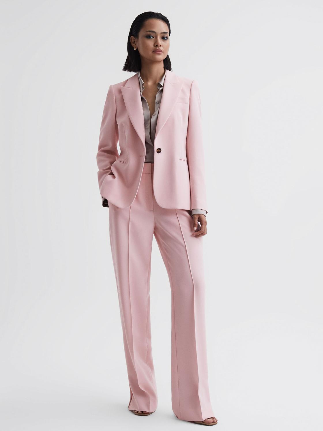 Reiss Suits &amp; Tailoring | Marina Single Breasted Blazer Pink - Women