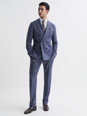 Reiss Suits &amp; Tailoring | Marquee Slim Fit Wool Blend Mixer Trousers Airforce Blue - Men