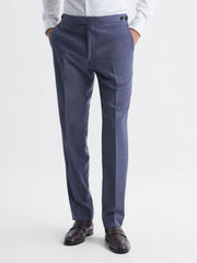 Reiss Suits &amp; Tailoring | Marquee Slim Fit Wool Blend Mixer Trousers Airforce Blue - Men