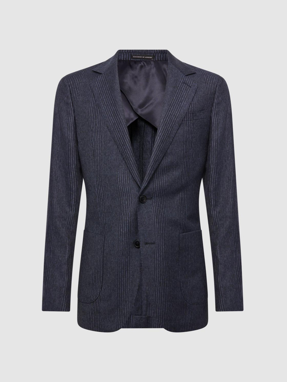 Reiss Suits &amp; Tailoring | Matinee Single Breasted Prince Of Wales Check Blazer Grey - Men