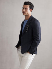 Reiss Suits &amp; Tailoring | Matinee Single Breasted Prince Of Wales Check Blazer Grey - Men