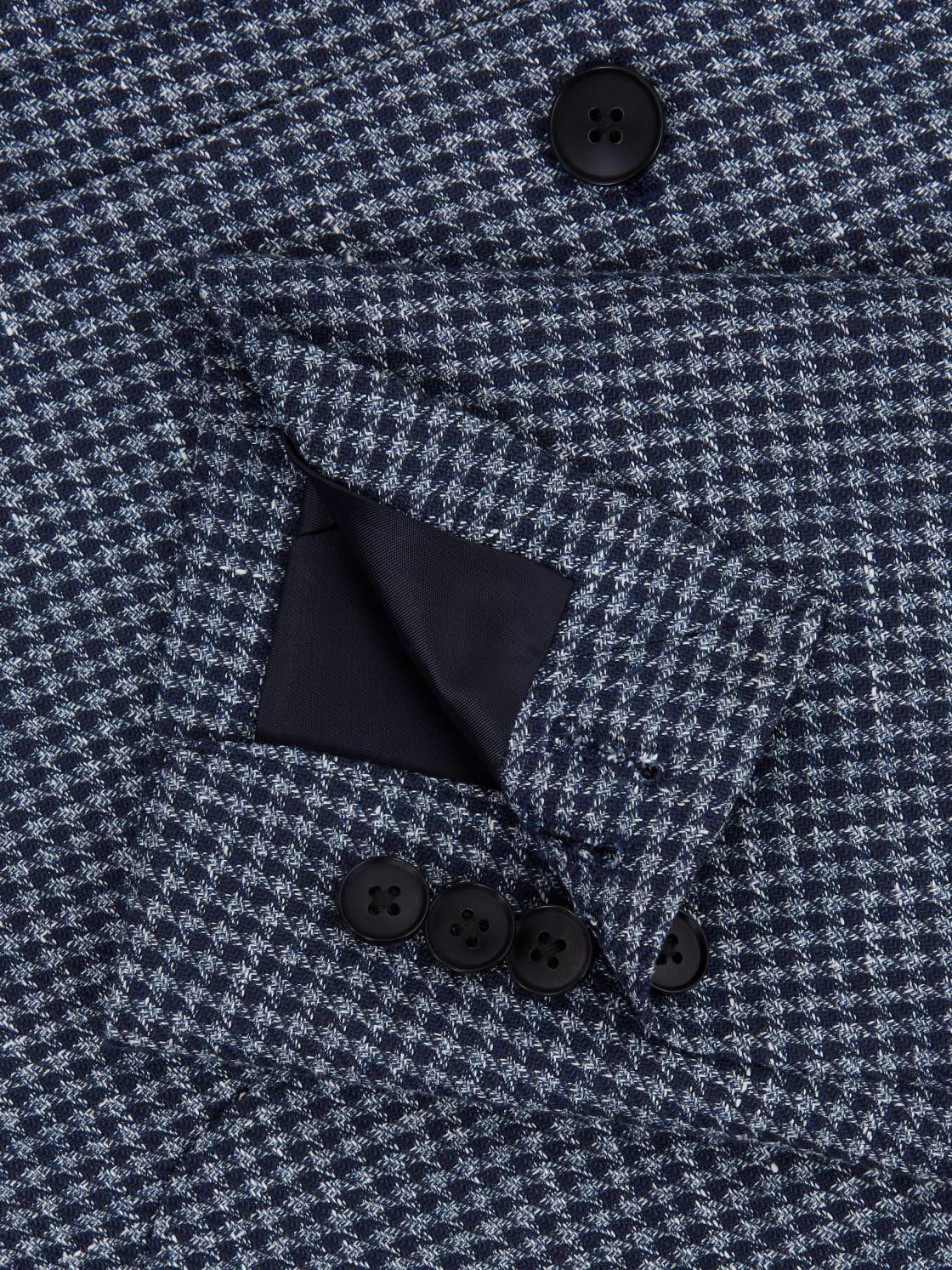 Reiss Suits &amp; Tailoring | Monument Double Breasted Dogtooth Blazer Blue - Men