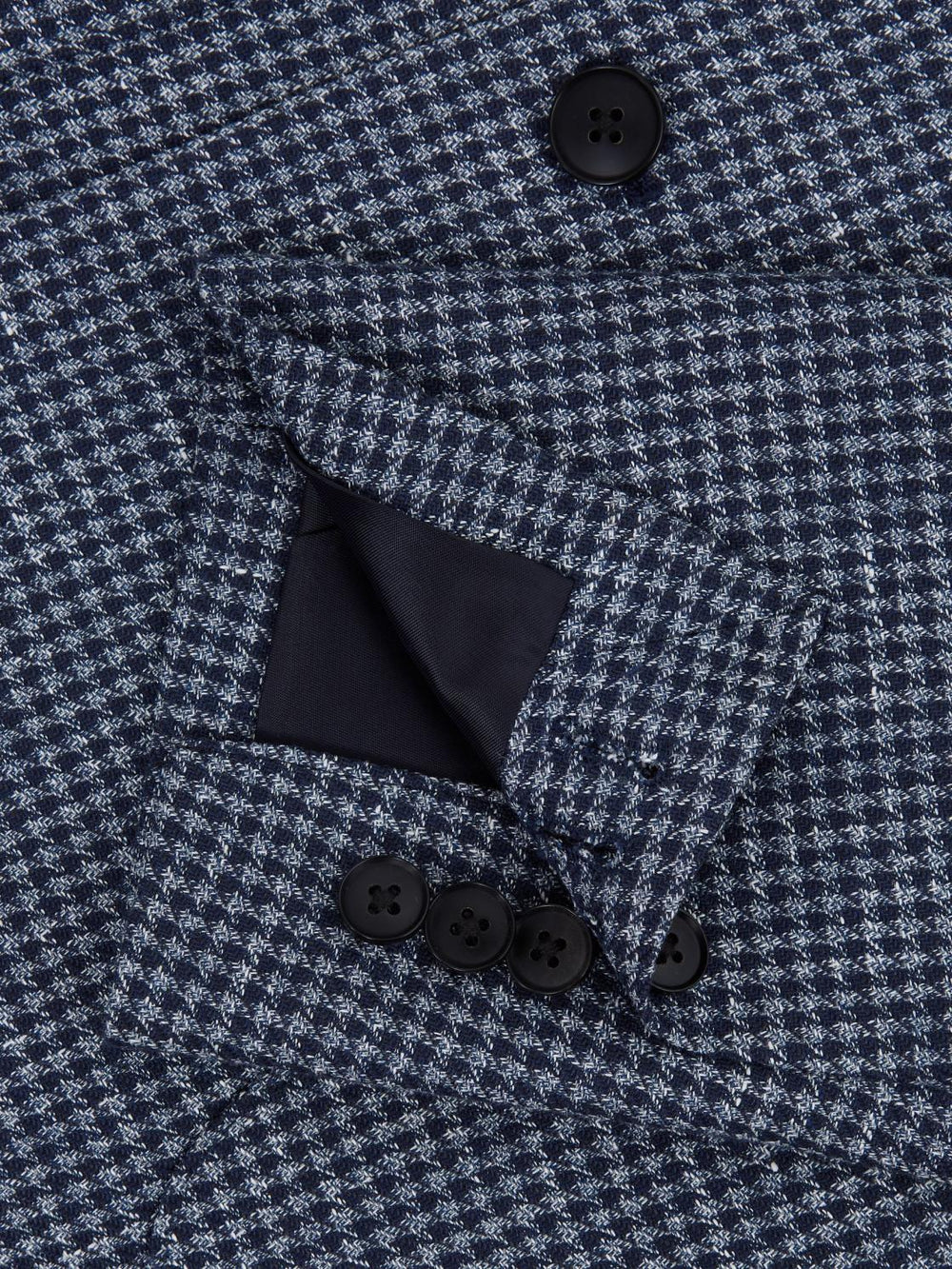 Reiss Suits &amp; Tailoring | Monument Double Breasted Dogtooth Blazer Blue - Men