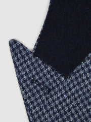 Reiss Suits &amp; Tailoring | Monument Double Breasted Dogtooth Blazer Blue - Men