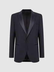 Reiss Suits &amp; Tailoring | Poker Peak Satin Lapel Tuxedo Jacket Navy - Men