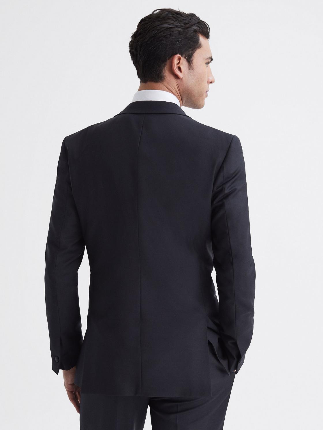 Reiss Suits &amp; Tailoring | Poker Peak Satin Lapel Tuxedo Jacket Navy - Men