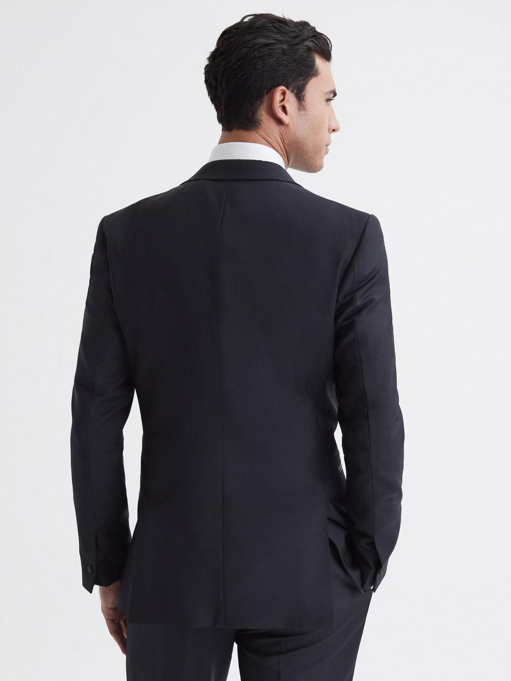 Reiss Suits &amp; Tailoring | Poker Peak Satin Lapel Tuxedo Jacket Navy - Men