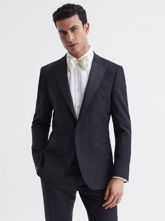 Reiss Suits &amp; Tailoring | Poker Peak Satin Lapel Tuxedo Jacket Navy - Men