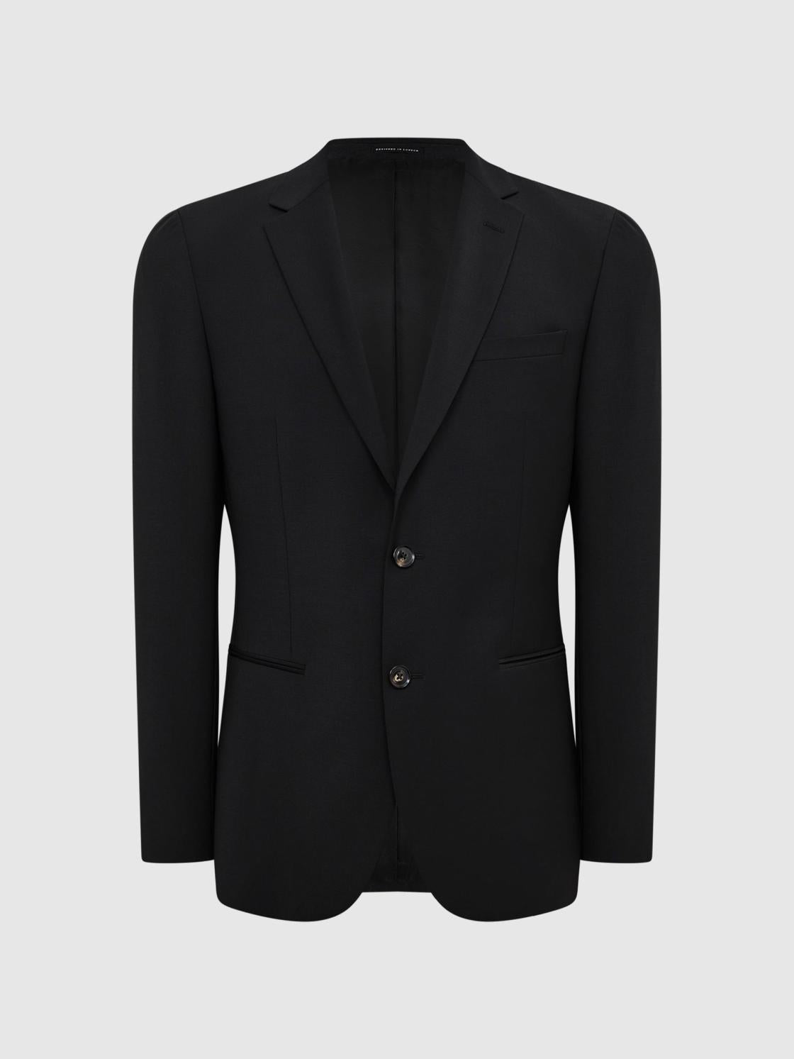 Reiss Suits &amp; Tailoring | Pray Slim Fit Single Breasted Wool Blazer Black - Men