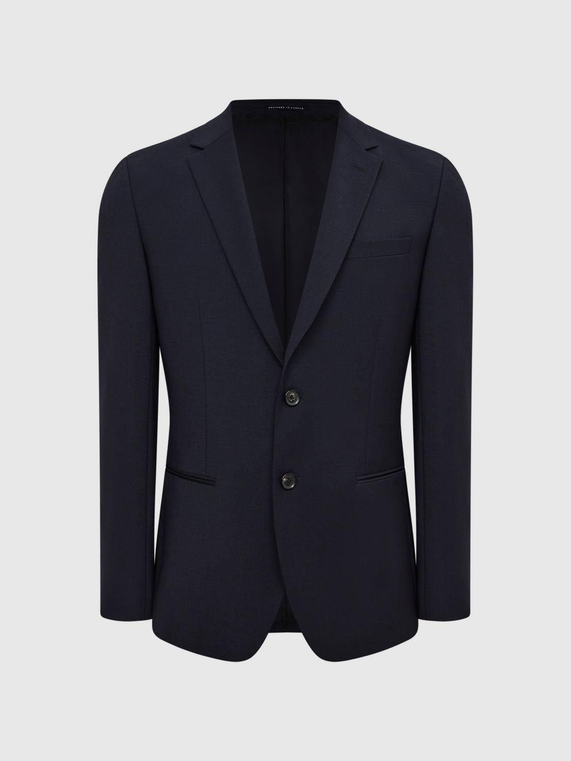 Reiss Suits &amp; Tailoring | Pray Slim Fit Single Breasted Wool Blazer Black - Men