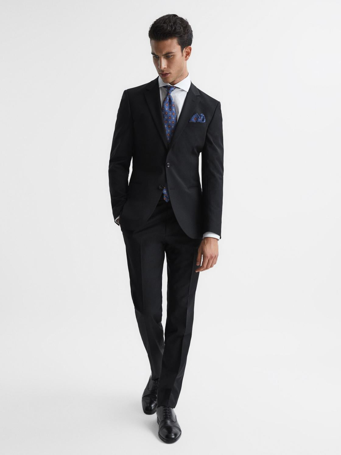 Reiss Suits &amp; Tailoring | Pray Slim Fit Single Breasted Wool Blazer Black - Men