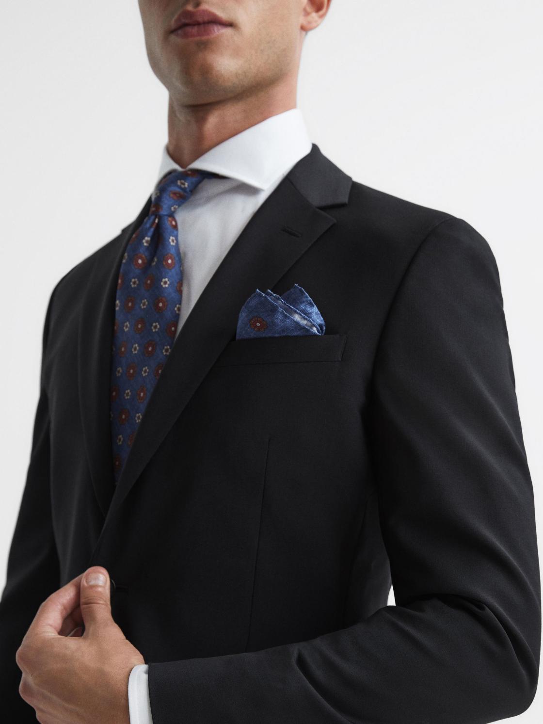 Reiss Suits &amp; Tailoring | Pray Slim Fit Single Breasted Wool Blazer Black - Men