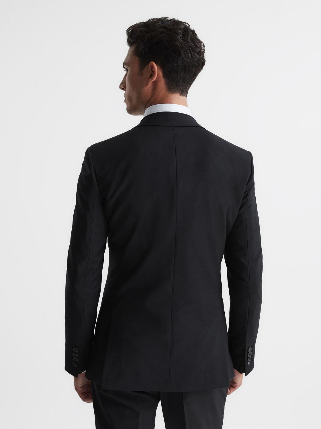 Reiss Suits &amp; Tailoring | Pray Slim Fit Single Breasted Wool Blazer Black - Men