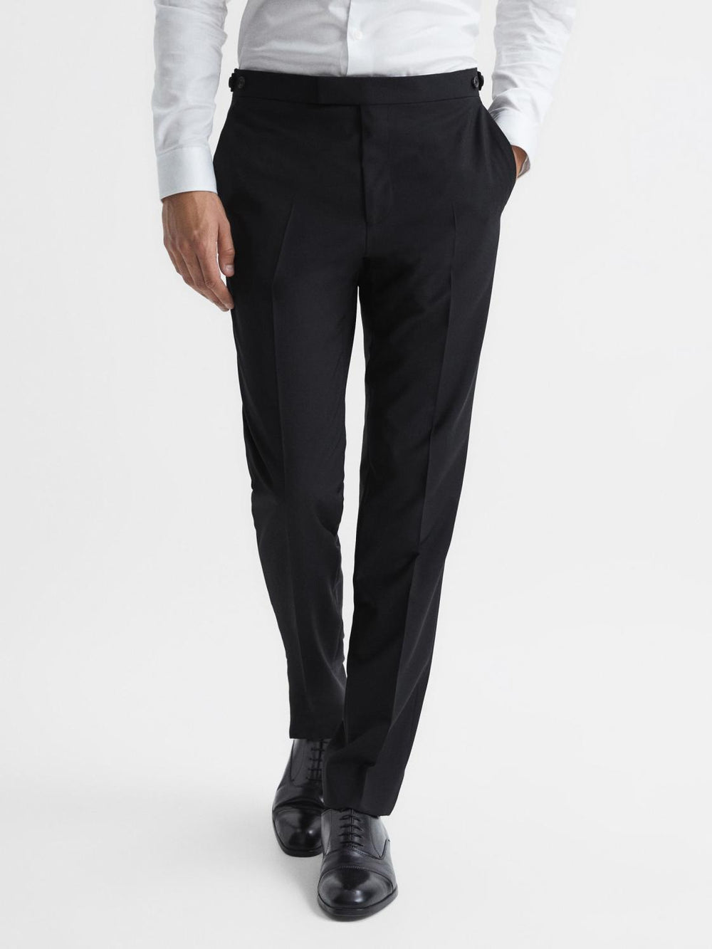 Reiss Suits &amp; Tailoring | Pray Slim Fit Wool Blend Trousers Black - Men