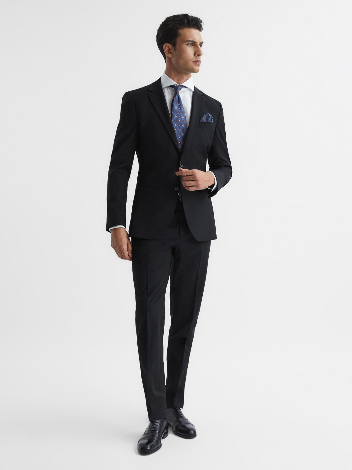 Reiss Suits &amp; Tailoring | Pray Slim Fit Wool Blend Trousers Black - Men