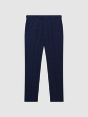 Reiss Suits &amp; Tailoring | Royce Slim Fit Wool Check Trousers Navy - Men