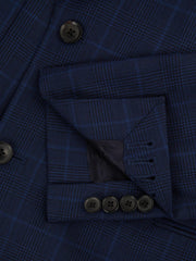 Reiss Suits &amp; Tailoring | Royce Slim Fit Wool Double Breasted Check Blazer Navy - Men