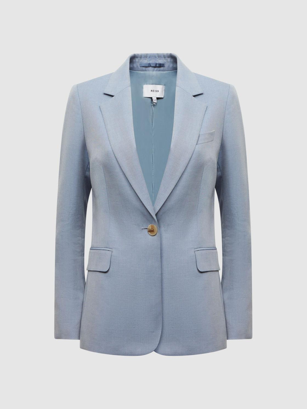 Reiss Suits &amp; Tailoring | Shae Single Breasted Tailored Blazer Pale Blue - Women