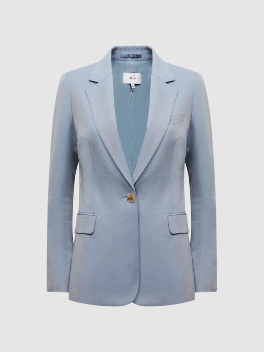 Reiss Suits &amp; Tailoring | Shae Single Breasted Tailored Blazer Pale Blue - Women